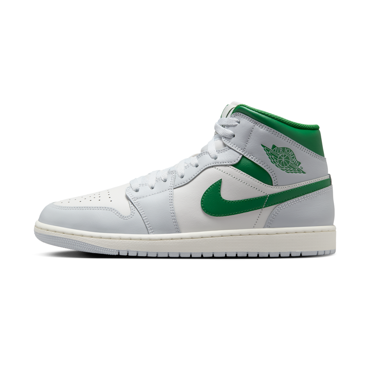 Jordan 1 Mid White Pure Platinum Pine Green
