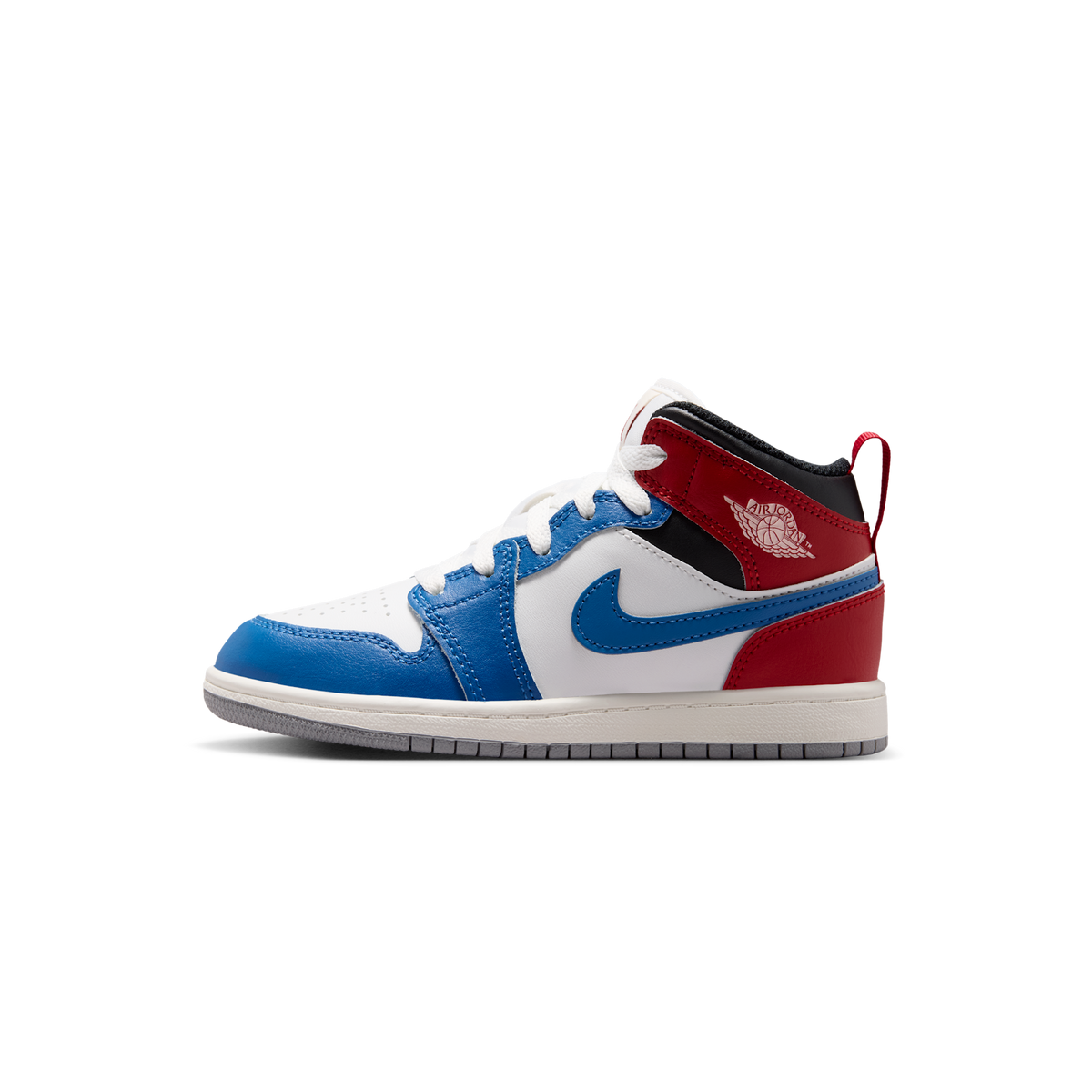 Jordan 1 Mid True Blue Varsity Red (PS)