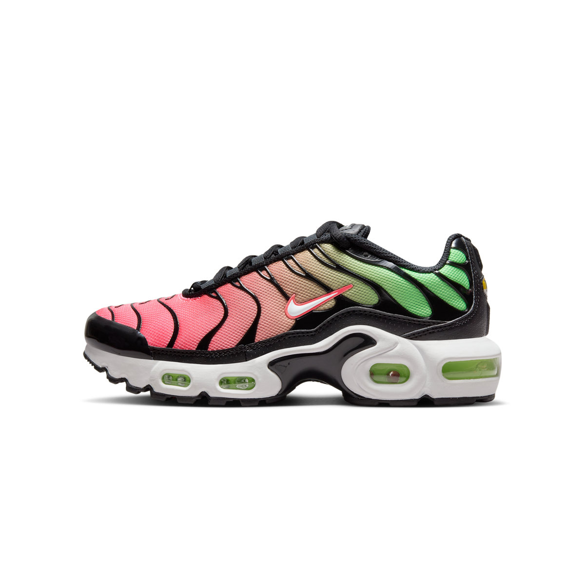 Nike Air Max Plus Black Green Strike Flash Crimson White (GS)