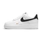 Nike Air Force 1 Low '07 Essential White Black Gold Mini Swoosh (Women's)