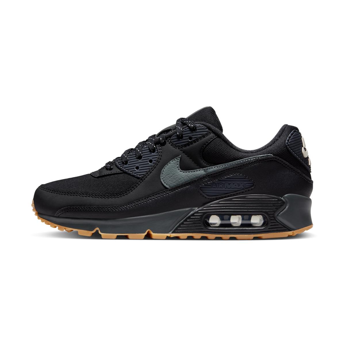 Nike Air Max 90 Black Smoke Grey Gum Reflective