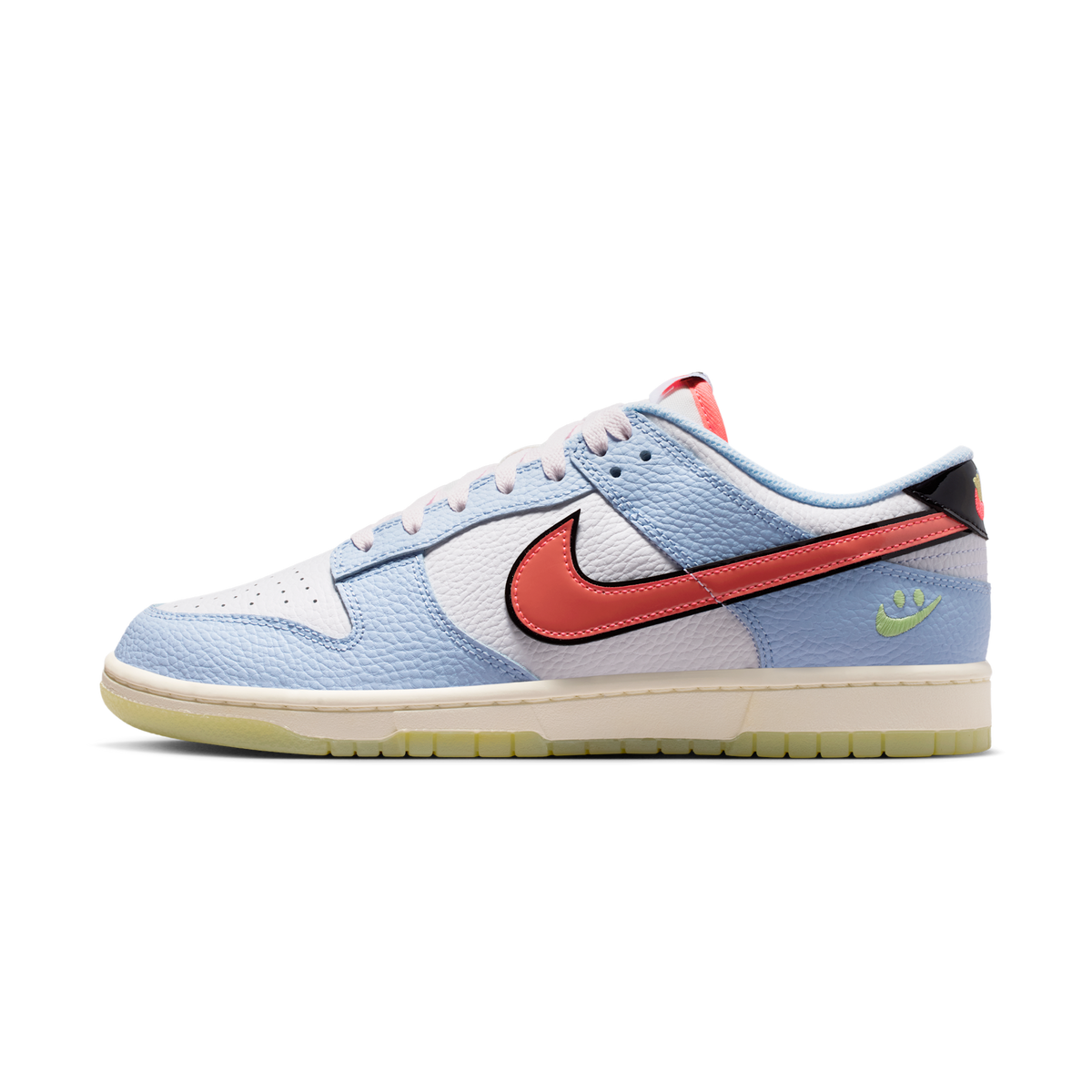 Nike Dunk Low Smiley Swoosh White Hydrogen Blue Crimson