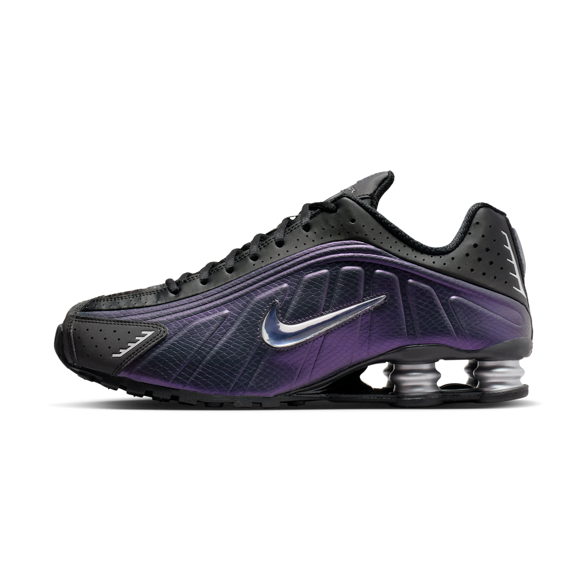 Nike Shox R4 Black Metallic Silver Purple Dynasty