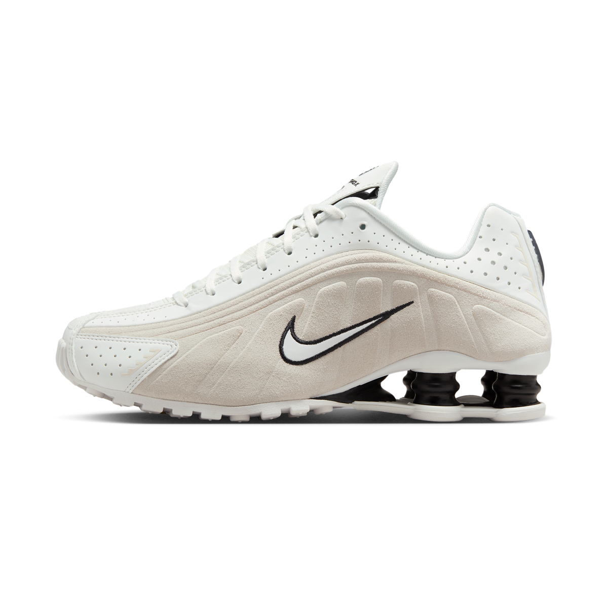 Nike Shox R4 White Black Suede (Women's) | HQ7739-100