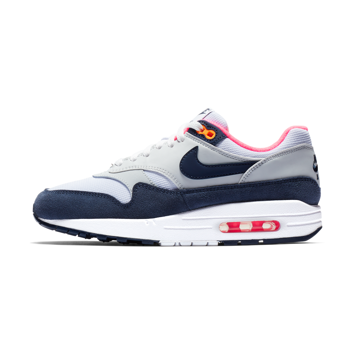 Nike Air Max 1 Pure Platinum Midnight Navy Racer Pink (Women's)