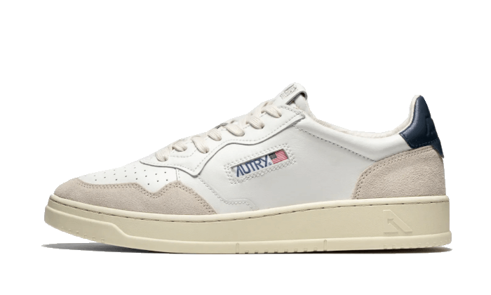 Autry Medalist Leather Suede Low White Navy