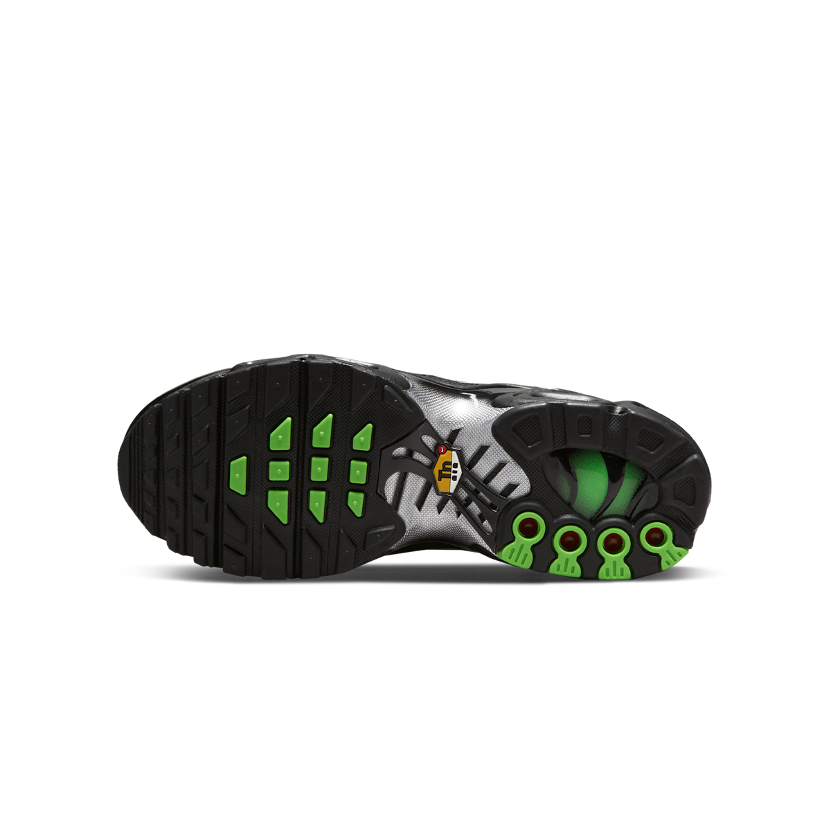 Nike Air Max Plus Black Green Strike Metallic Silver (GS)