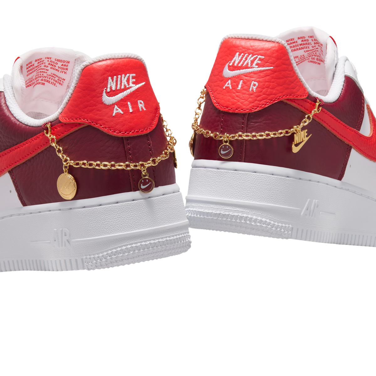 Nike Air Force 1 Low '07 White Light Crimson Gold Charm Bracelet (Women's)