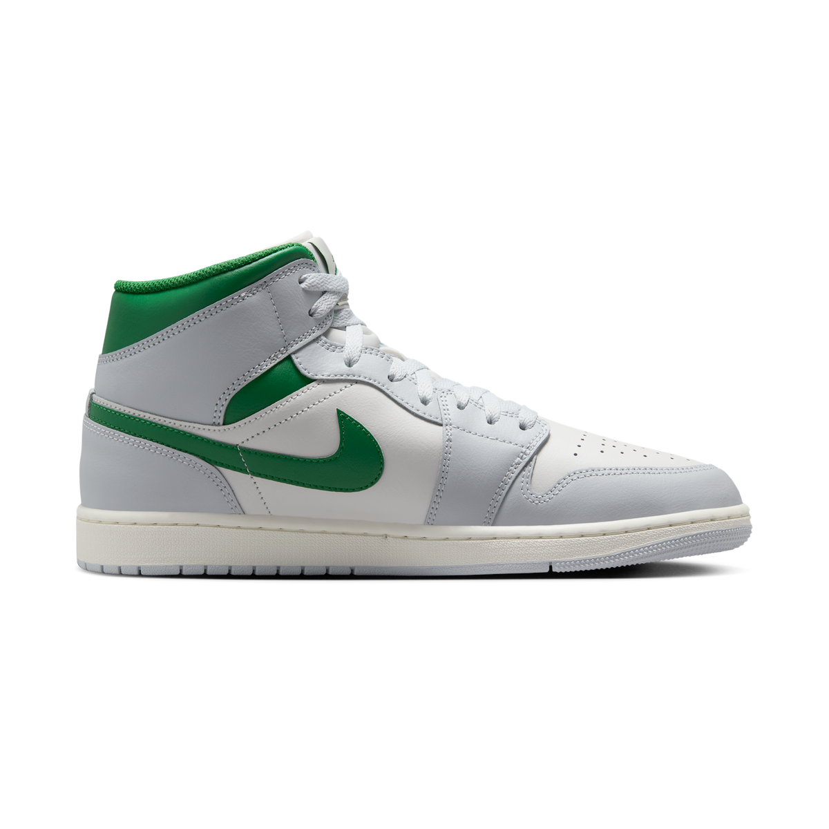 Jordan 1 Mid White Pure Platinum Pine Green