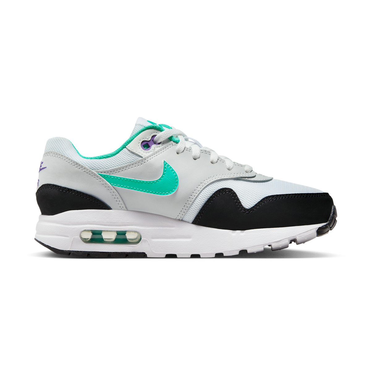 Nike Air Max 1 White Pure Platinum Court Purple Hyper Jade (GS)