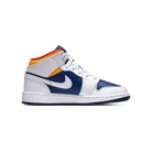 Jordan 1 Mid White Laser Orange Deep Royal Blue (GS)