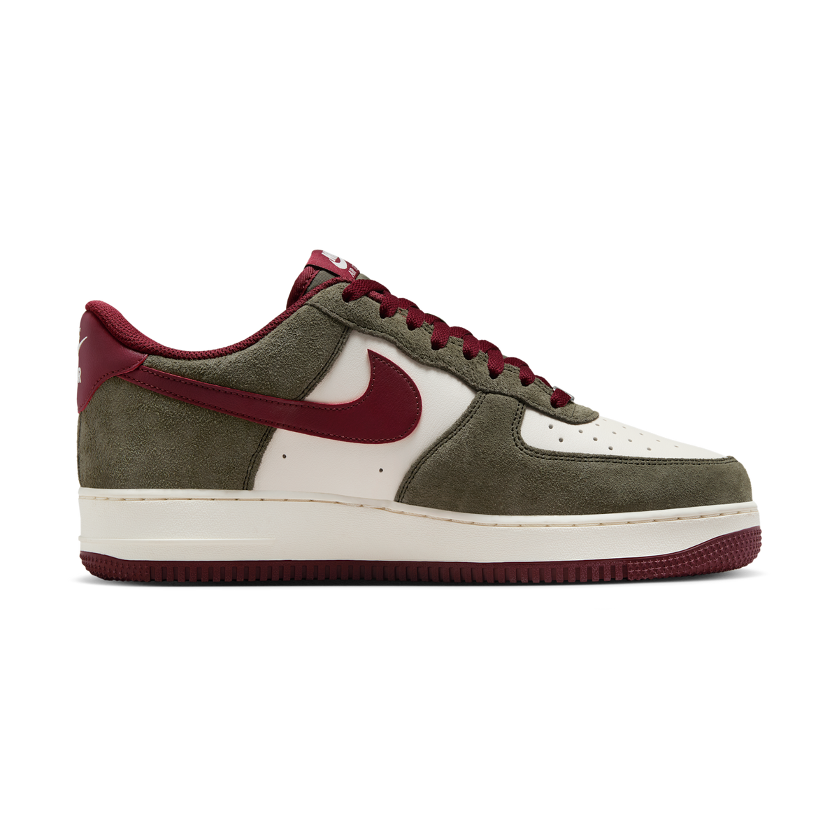 Nike Air Force 1 Low '07 LV8 Cargo Khaki Pale Ivory Dark Team Red