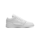 Jordan 1 Low Triple White Tumbled Leather (GS)