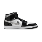 Jordan 1 Mid SE Patent Black White Metallic Silver Metallic Gold