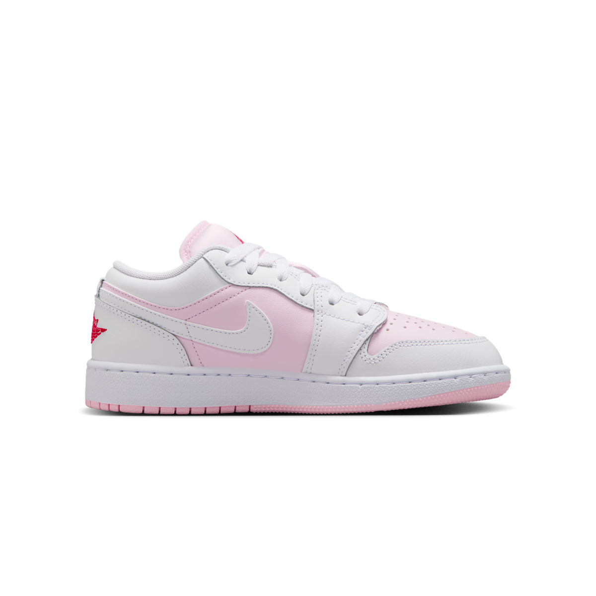 Jordan 1 Low Pink Foam Fire Red White (GS)