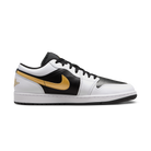 Jordan 1 Low White Black Metallic Gold Swoosh