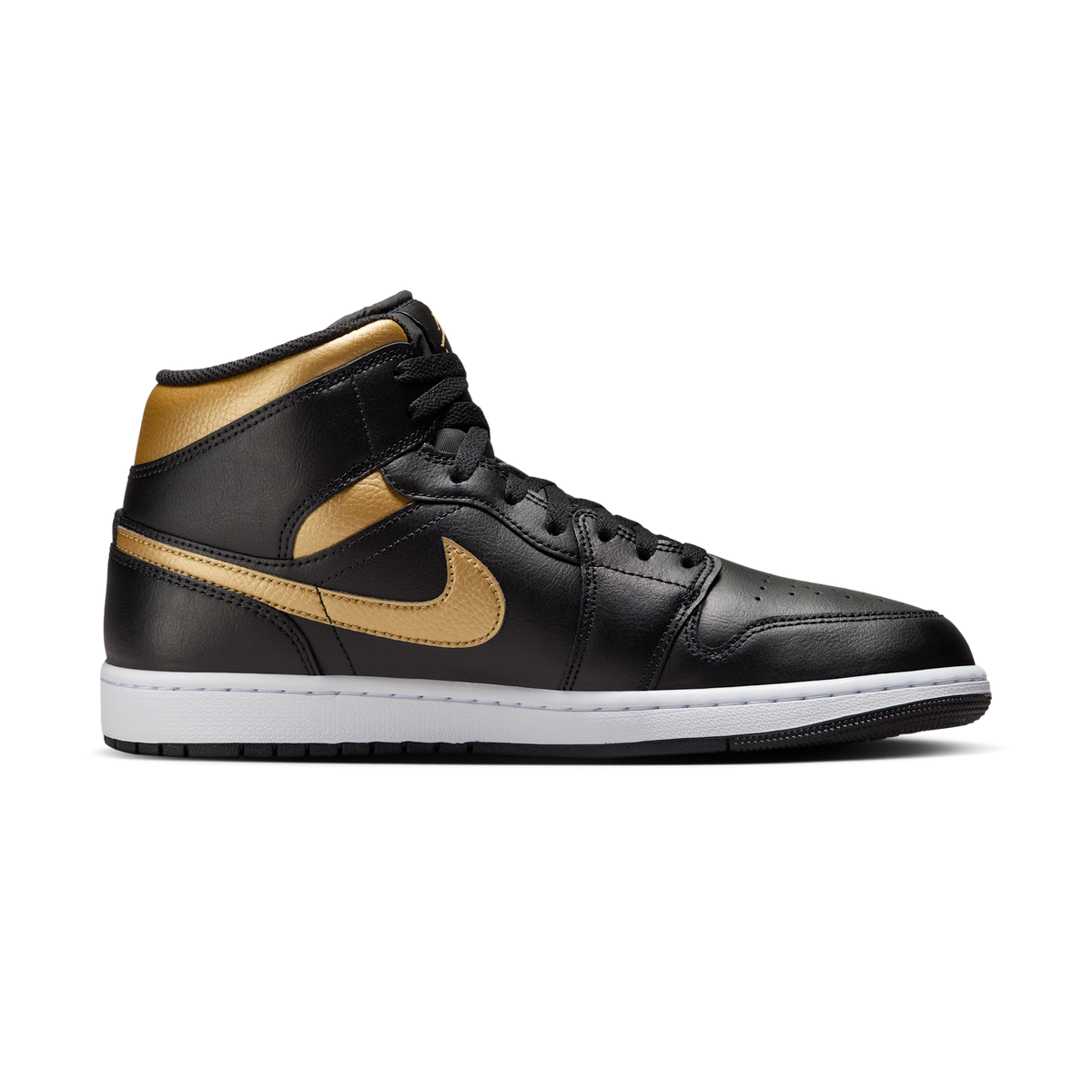 Jordan 1 Mid Black Metallic Gold