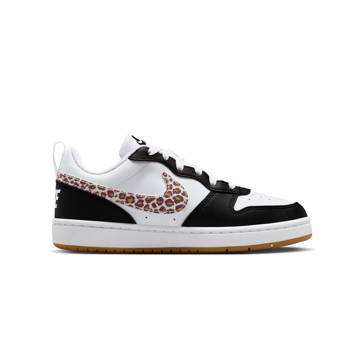 Nike Court Borough Low Black White Leopard Swoosh (GS)