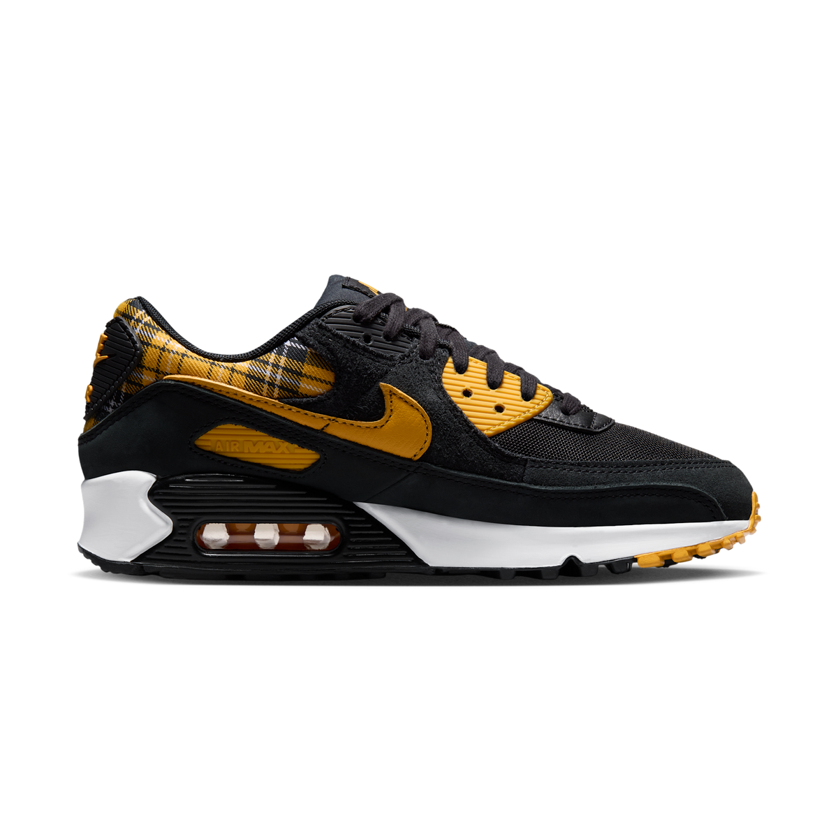 Nike Air Max 90 Black Yellow Ochre Plaid (Women's)