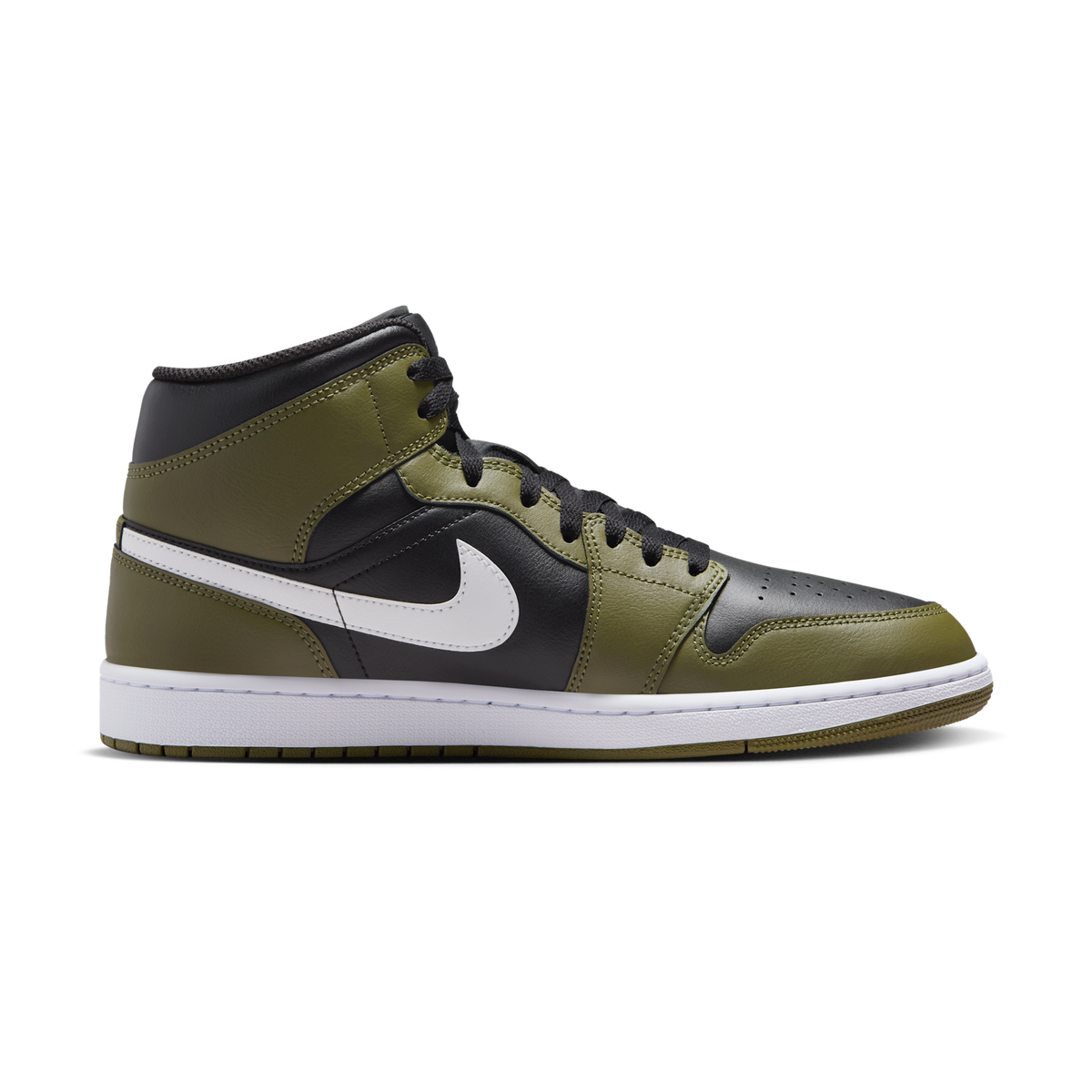 Jordan 1 Mid Black White Olive