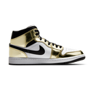 Jordan 1 Mid Metallic Gold Black White