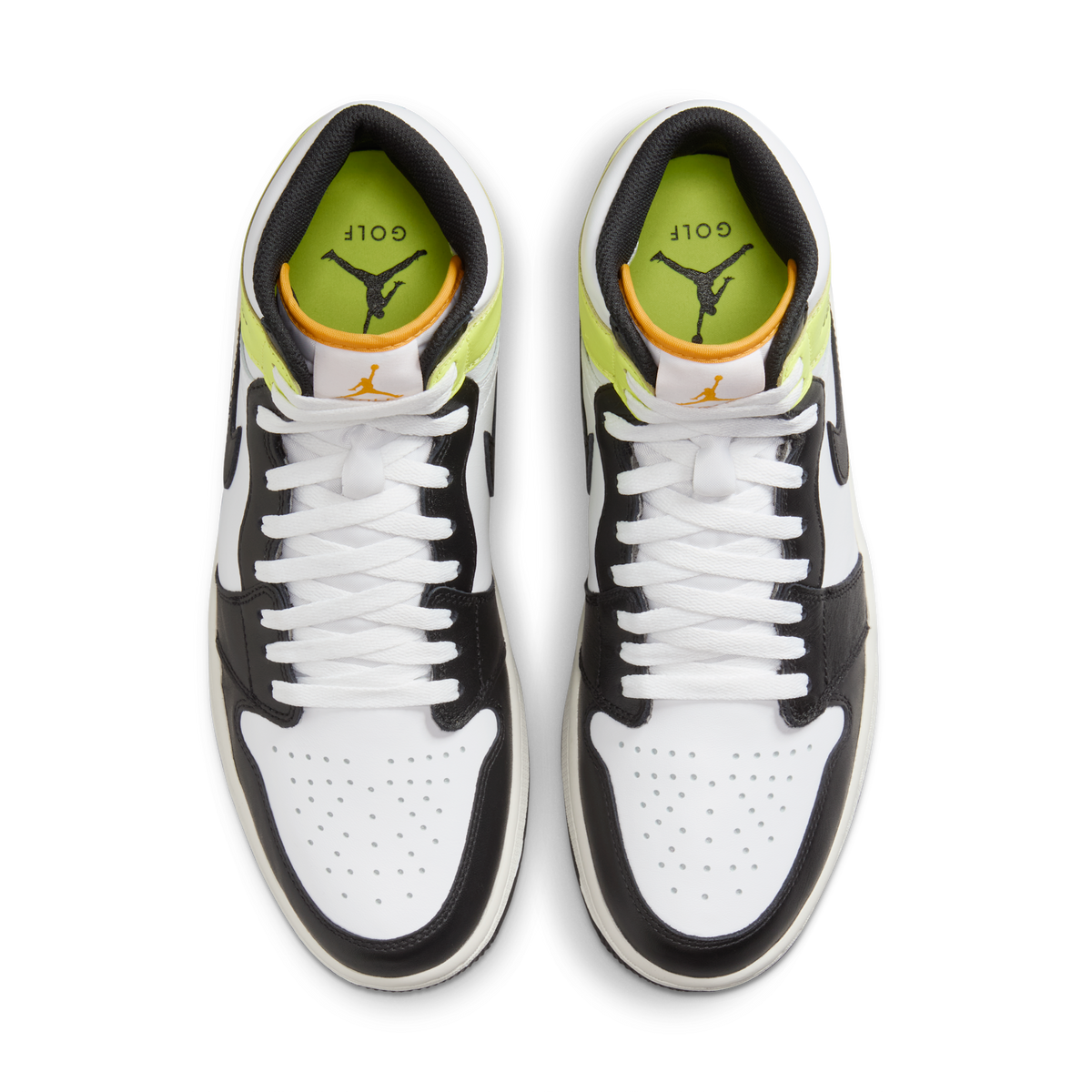 Jordan 1 Retro High Golf White University Gold Volt Black