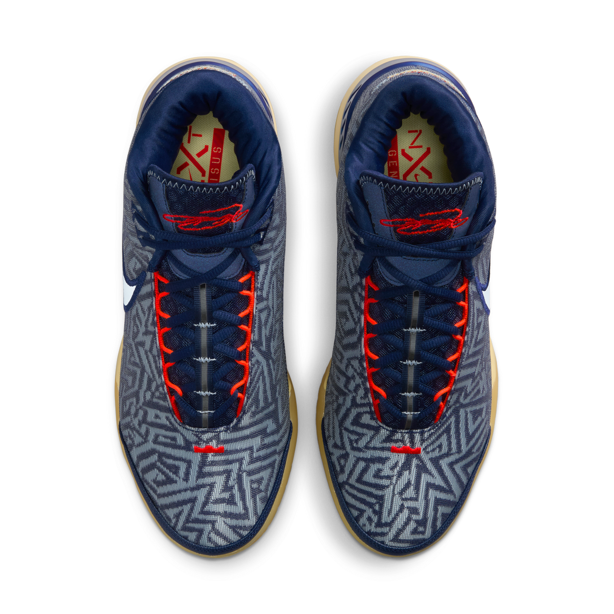 Nike LeBron NXXT Genisus Midnight Navy Soft Yellow Bright Crimson Light Armory Blue