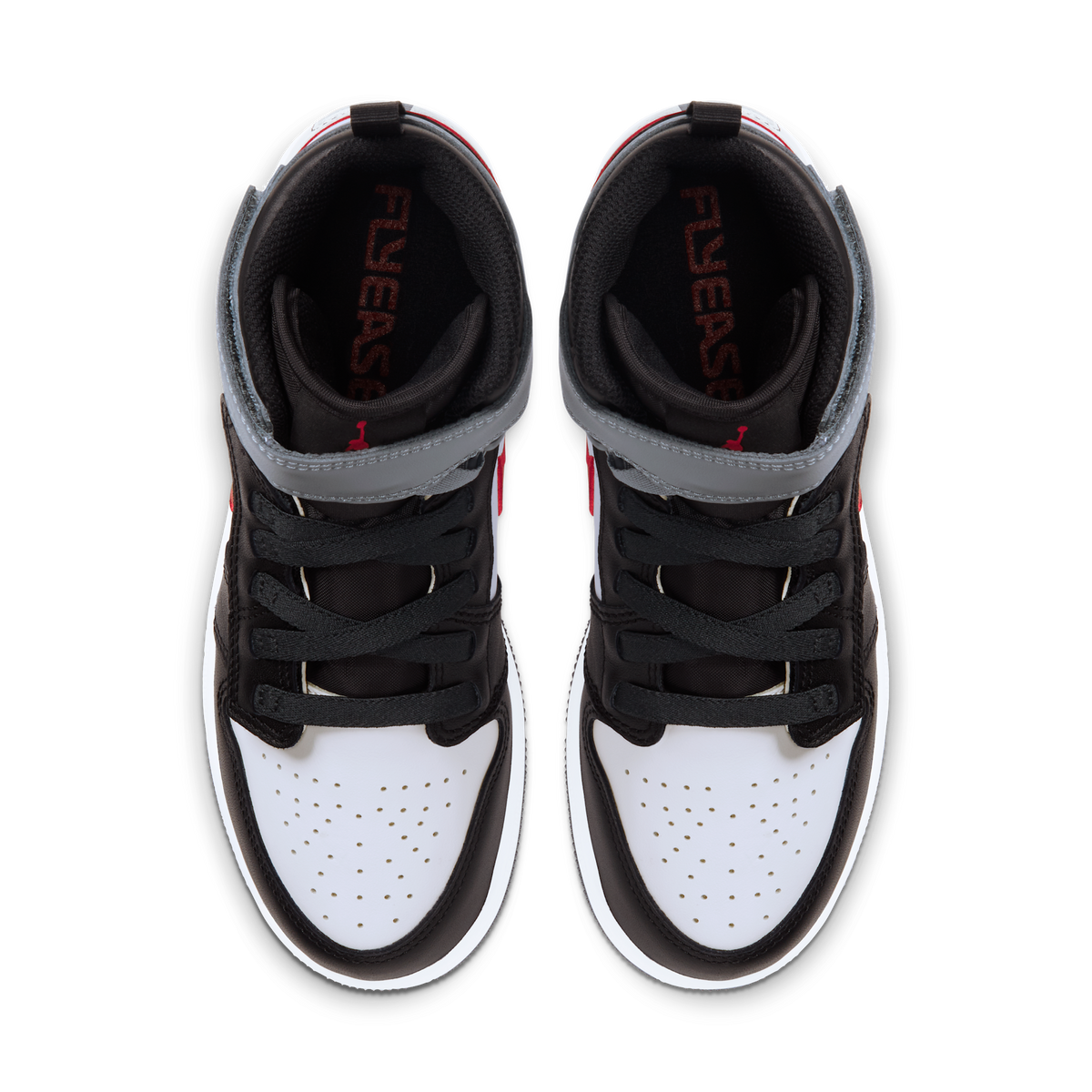 Jordan 1 High FlyEase Black Particle Grey Gym Red (GS)