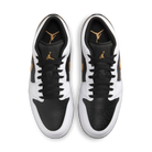 Jordan 1 Low White Black Metallic Gold Swoosh