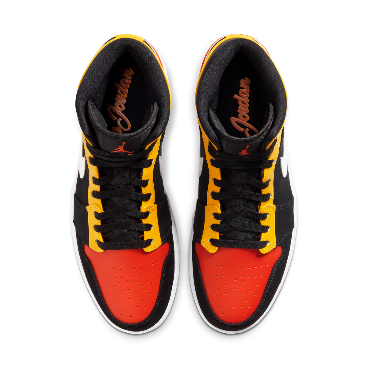 Jordan 1 Mid Black Amarillo Orange