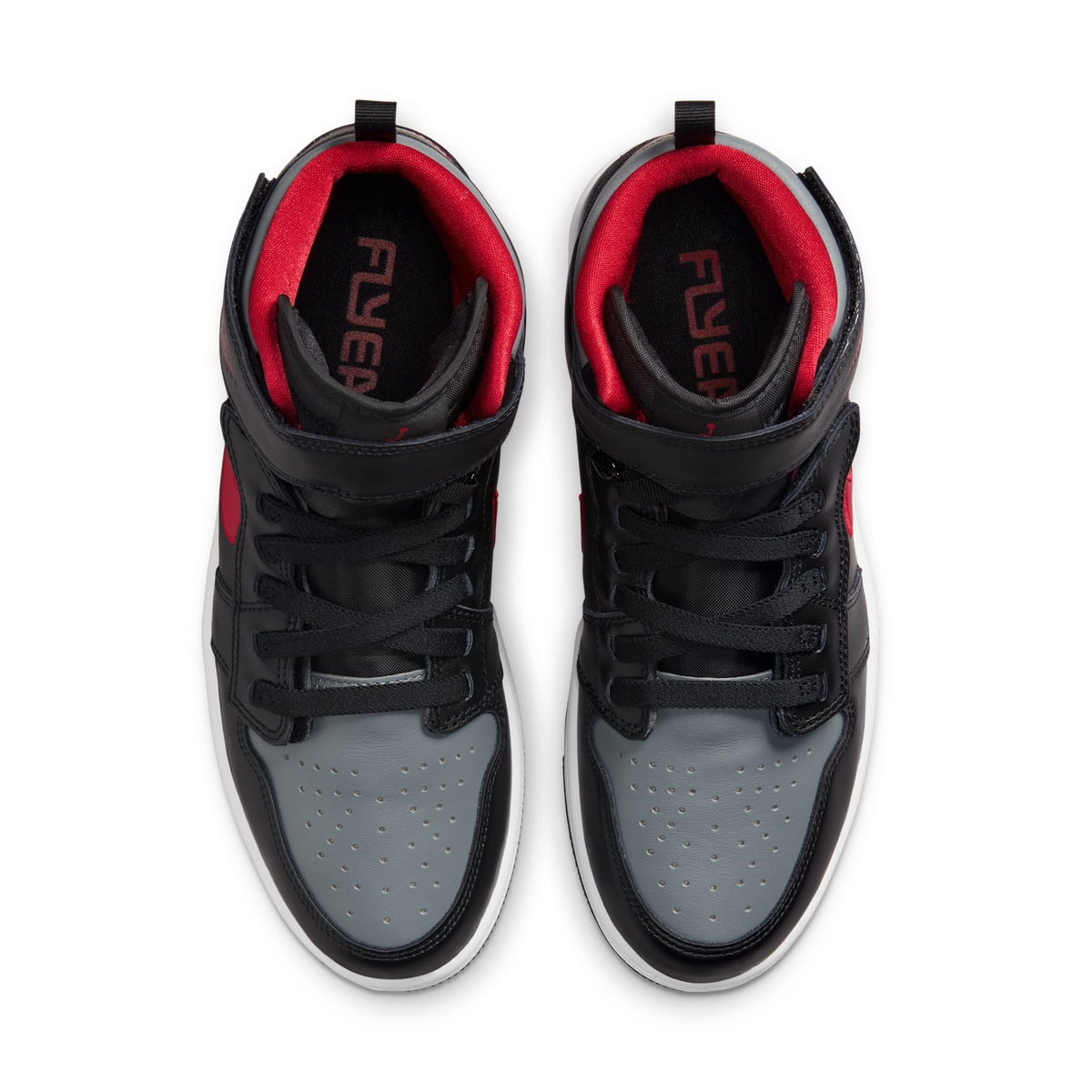 Jordan 1 High FlyEase Black Gym Red Smoke Grey