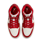 Jordan 1 Mid SE Red Cracked Leather (Women's)