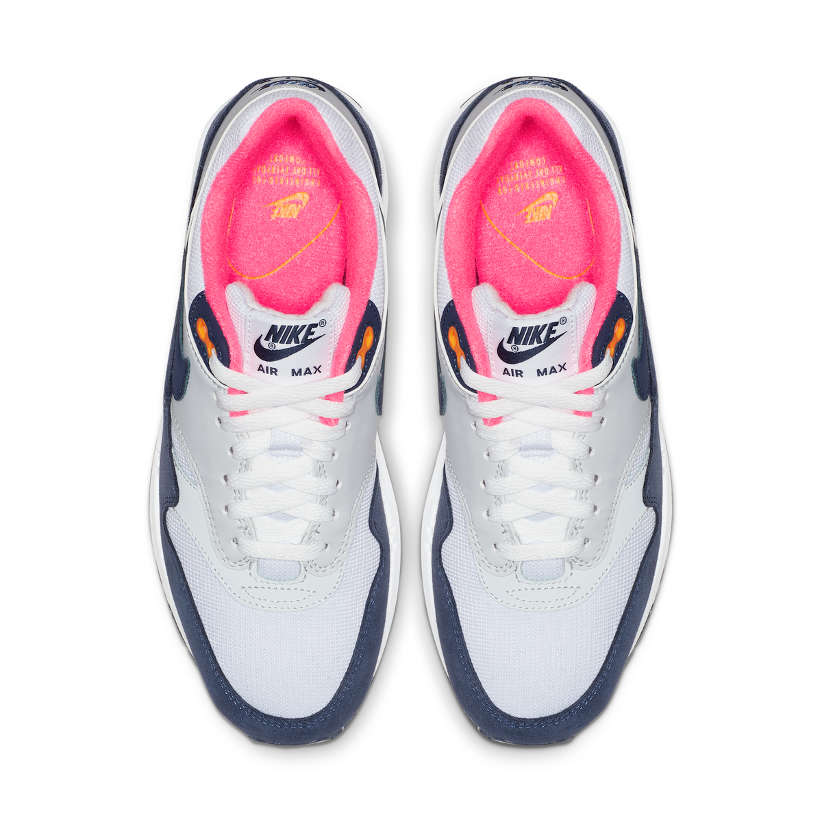 Nike Air Max 1 Pure Platinum Midnight Navy Racer Pink (Women's)
