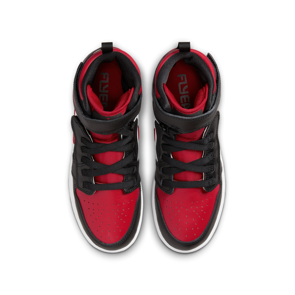 Jordan 1 High FlyEase Black White Fire Red (GS)