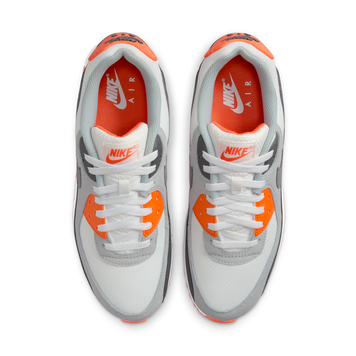 Nike Air Max 90 Summit White Safety Orange Dark Smoke Grey Smoke Grey