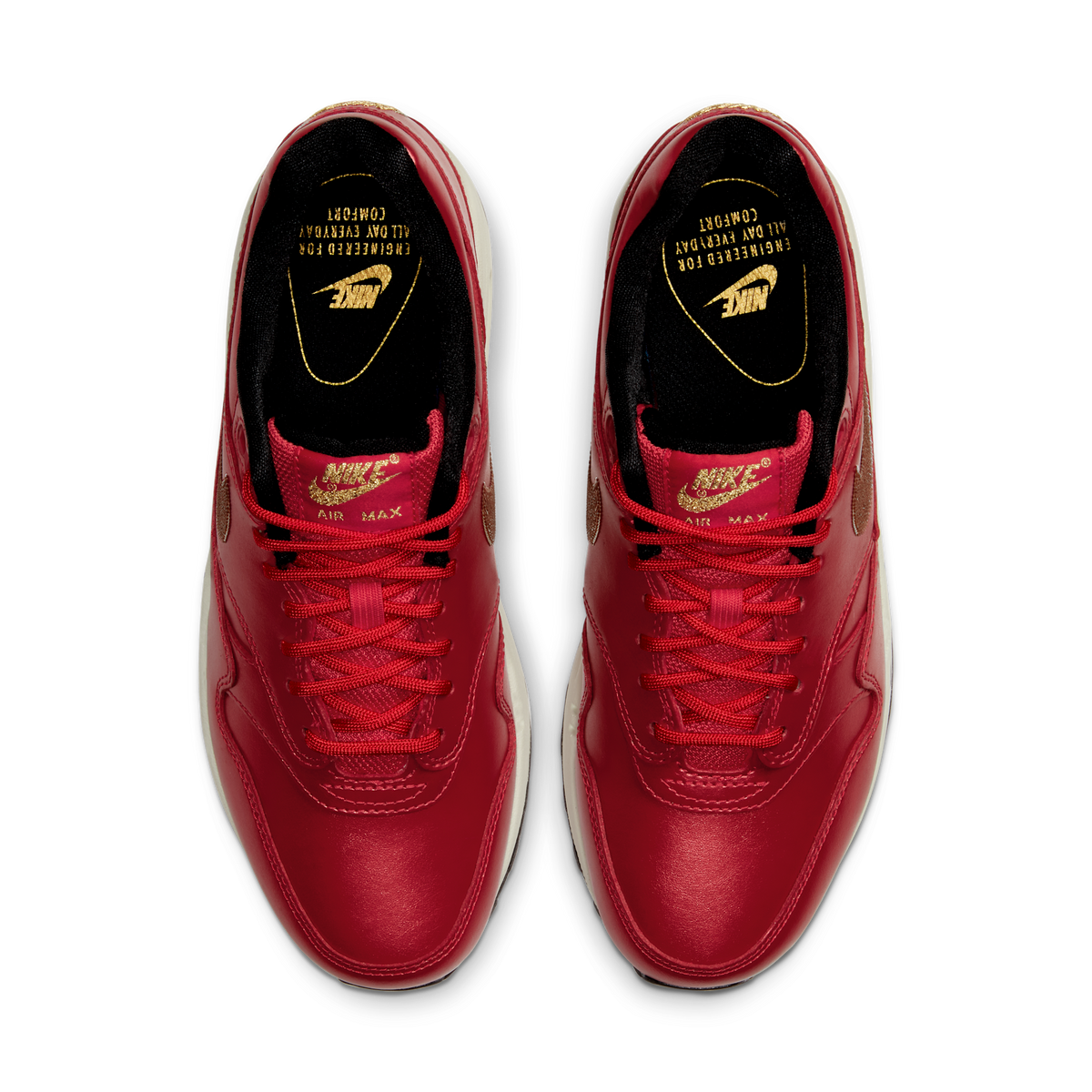 Nike Air Max 1 Red Gold Sequin (Women's)