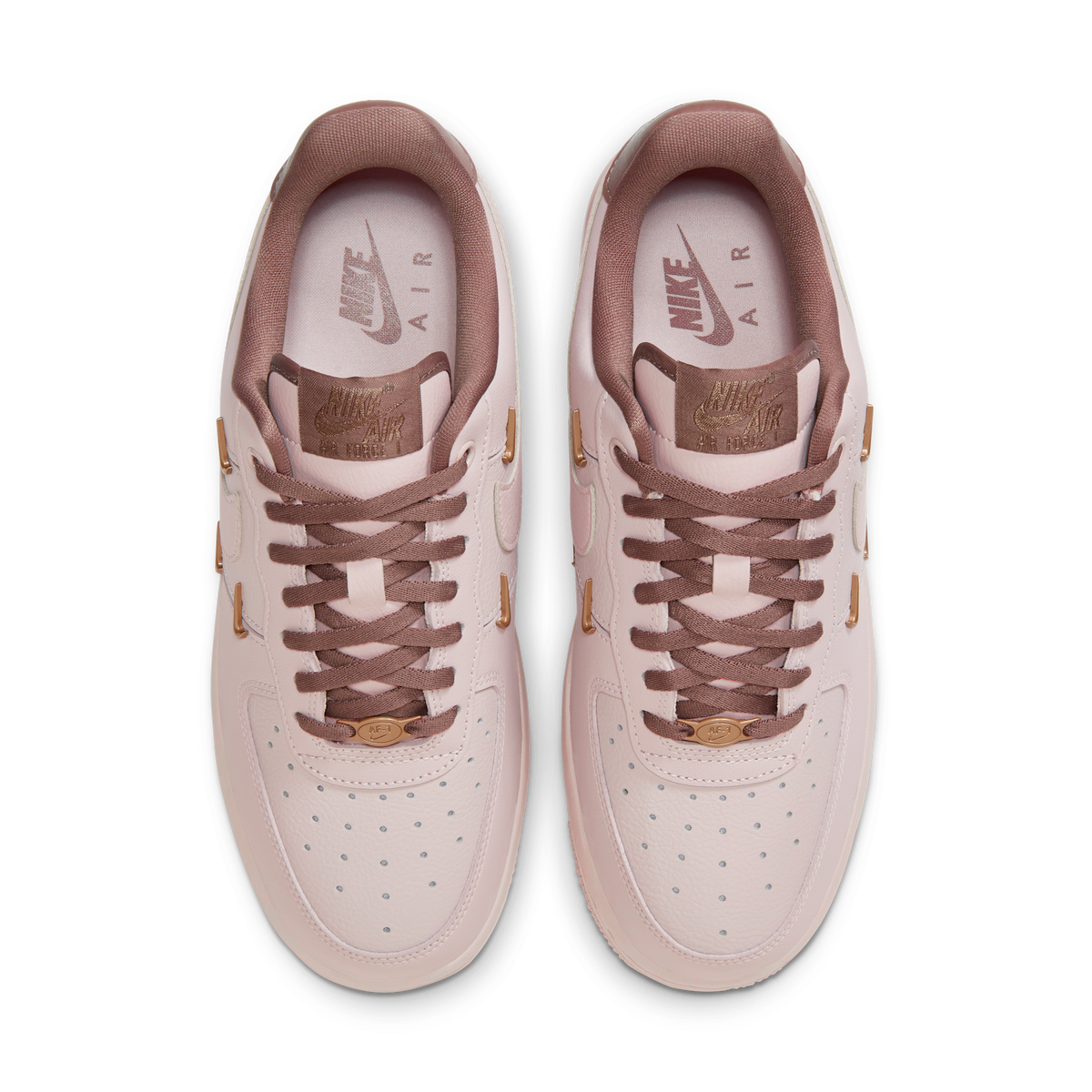 Nike Air Force 1 '07 LX CN Pink Oxford Gold Mini Swooshes (Women's)