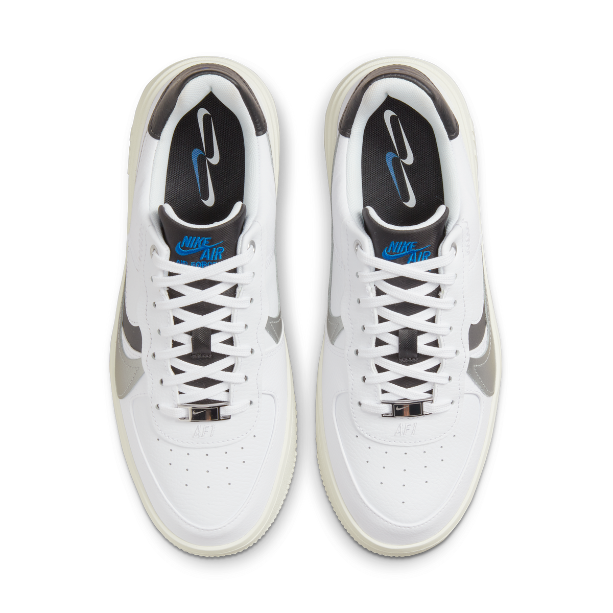 Nike Air Force 1 PLT.AF.ORM White Metallic Silver Black (Women's)