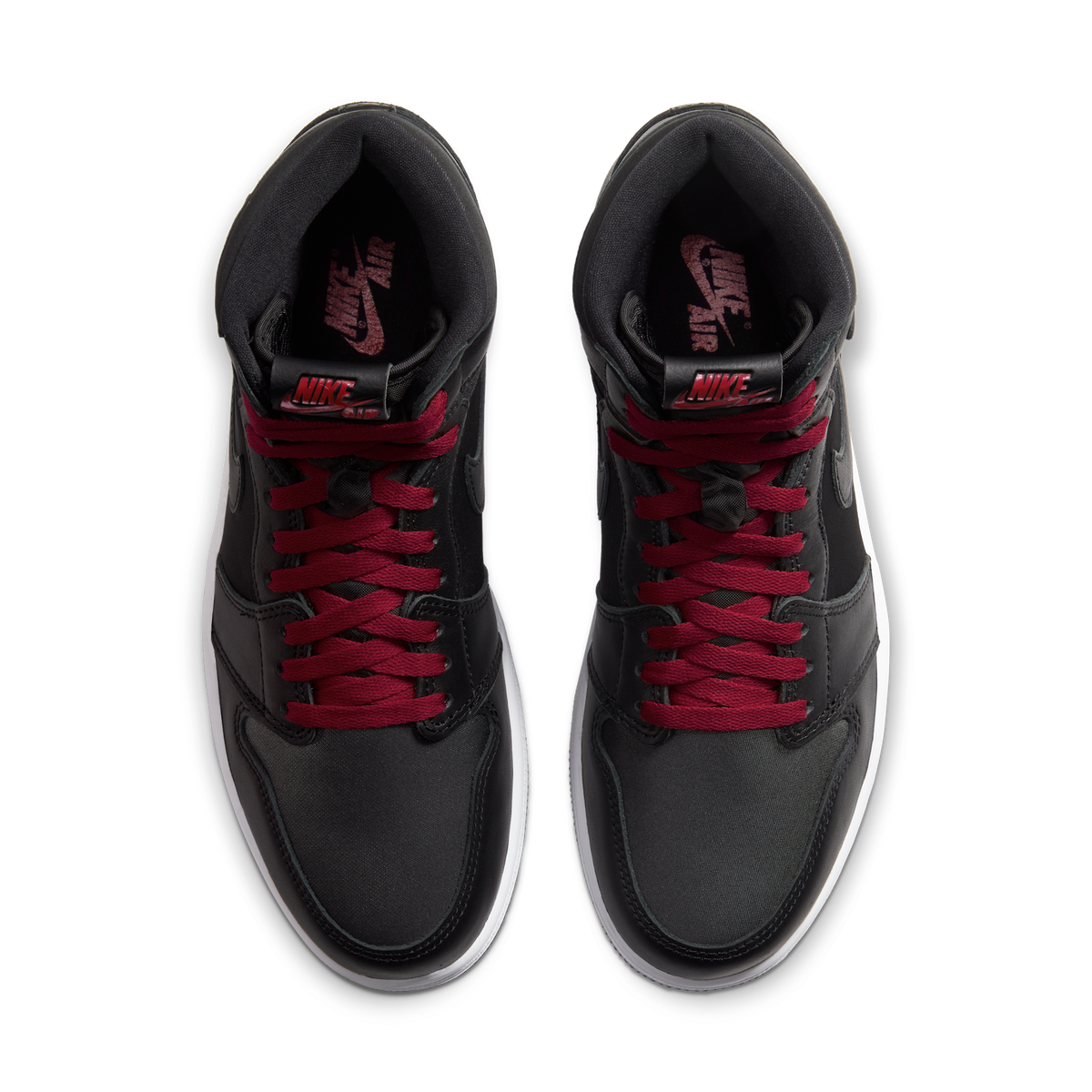 Jordan 1 Retro High Black Satin Gym Red
