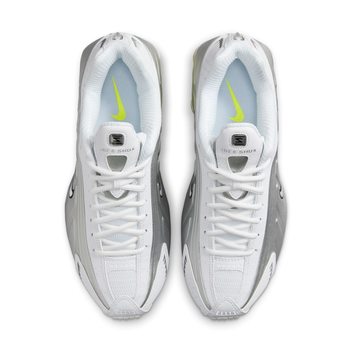 Nike Shox R4 White Metallic Silver Volt (Women's) | AR3565-102
