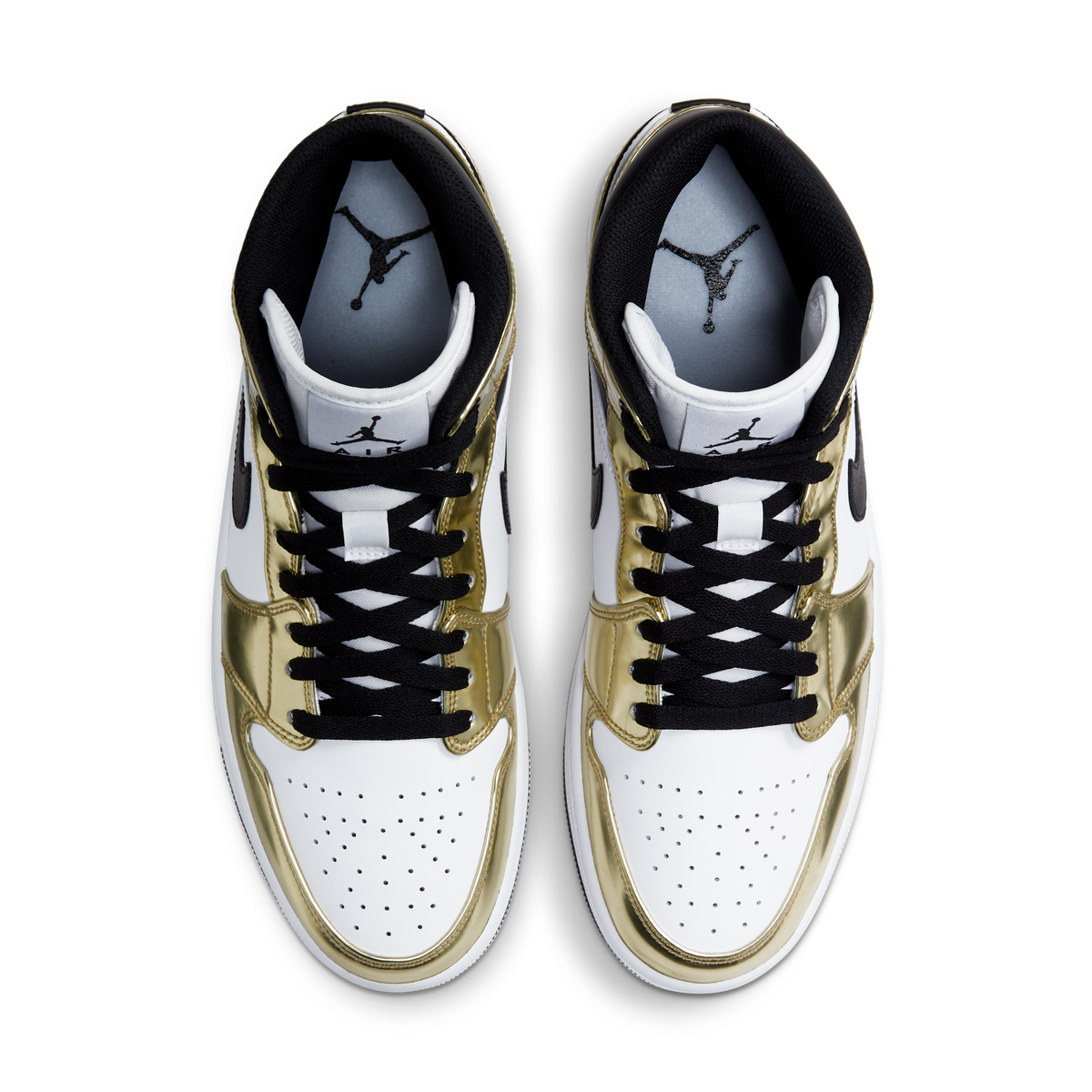 Jordan 1 Mid Metallic Gold Black White