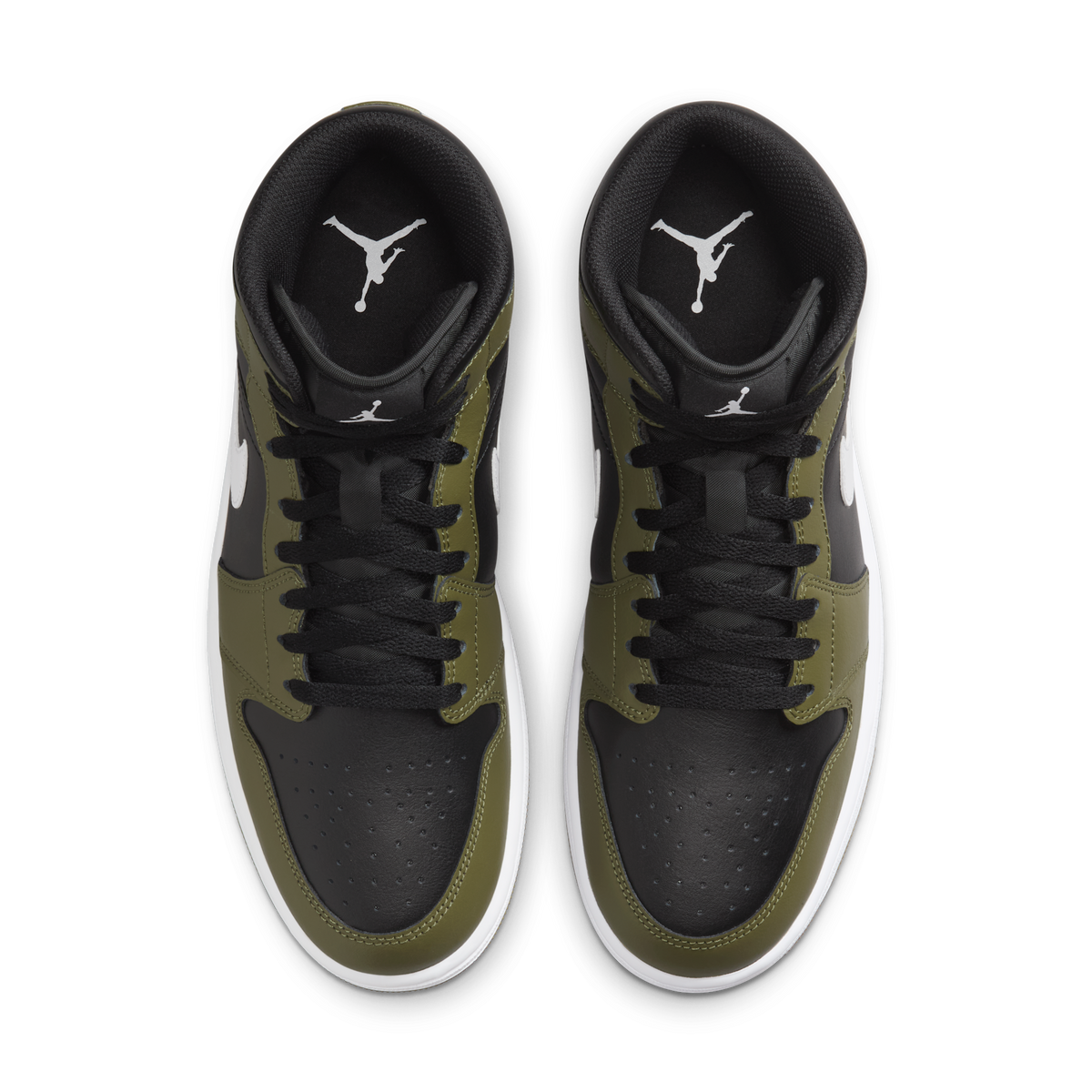 Jordan 1 Mid Black White Olive