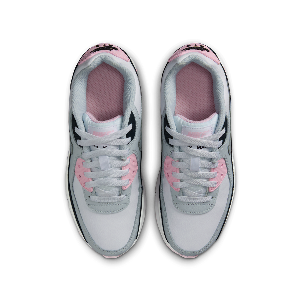 Nike Air Max 90 LTR White Pink Foam Armory Navy Wolf Grey (GS)