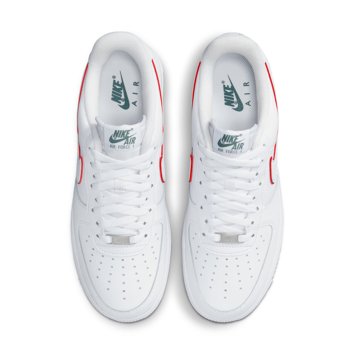 Nike Air Force 1 Low Just Do It White Noble Green Metallic Silver University Red
