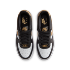 Nike Air Force 1 Low Black White Metallic Gold (GS)