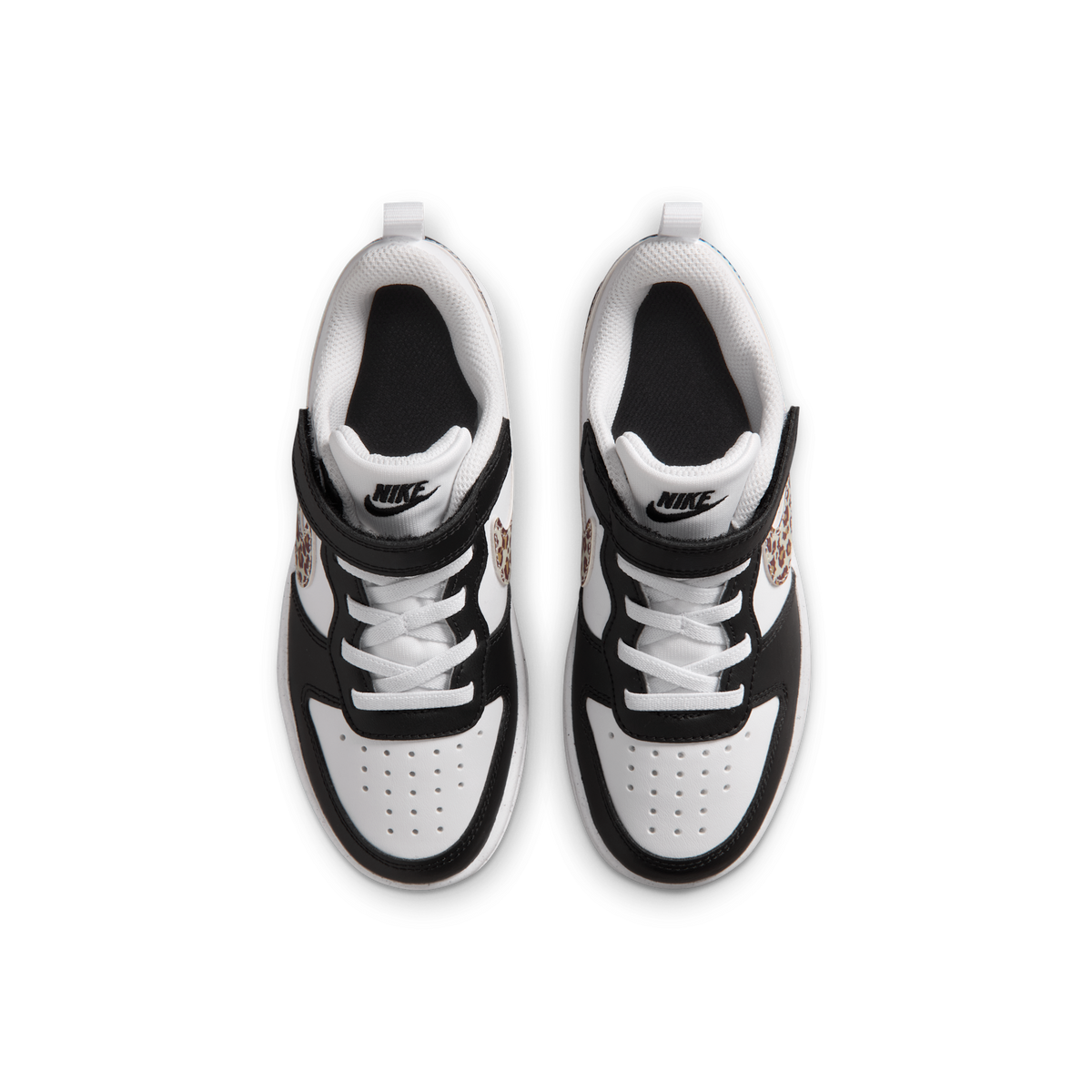 Nike Court Borough Low Black White Leopard Swoosh (PS)