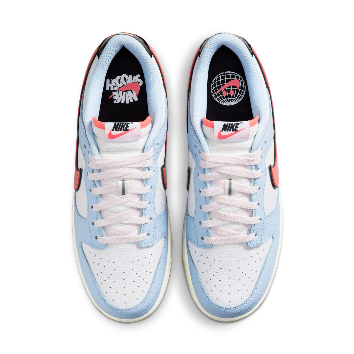 Nike Dunk Low Smiley Swoosh White Hydrogen Blue Crimson