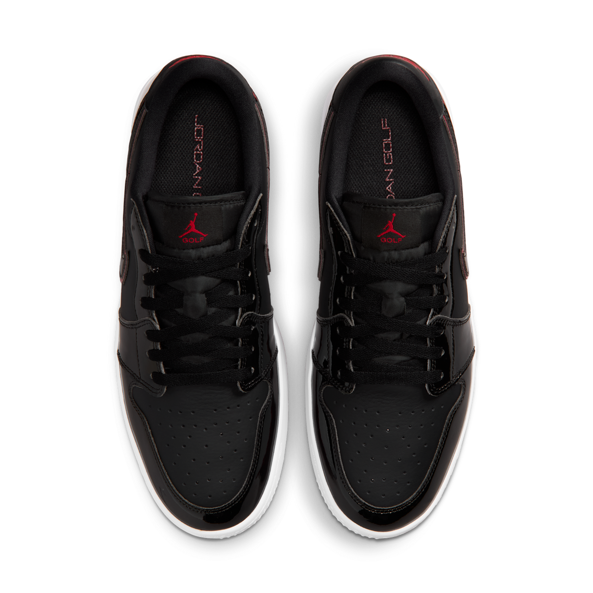 Jordan 1 Low Golf Spiked Bred Black Patent