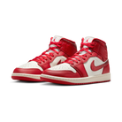 Jordan 1 Mid SE Red Cracked Leather (Women's)