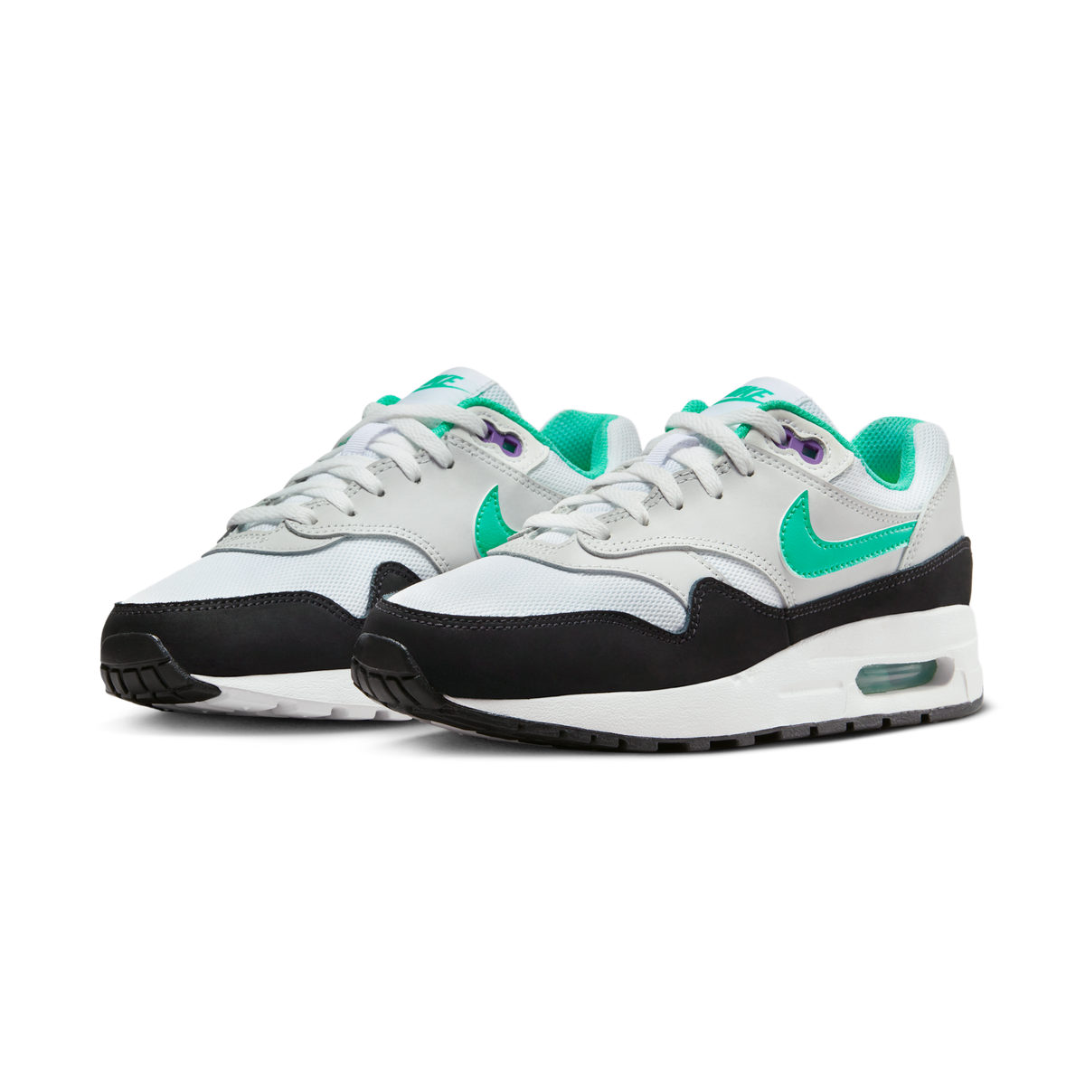 Nike Air Max 1 White Pure Platinum Court Purple Hyper Jade (GS)